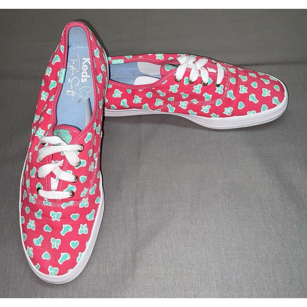 Keds Taylor Swift Women's Sneakers Size 9 Pink Heart Cat Bow Print